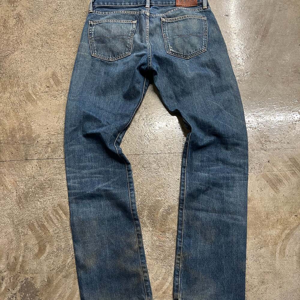 POLO RALPH LAUREN JEANS MUDWASH FADED DISTRESSED DENIM - Picture 2 of 10